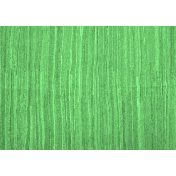 Ahgly Company Indoor Rectangle Abstract Emerald Green Contemporary Area Rugs, 2' x 5'