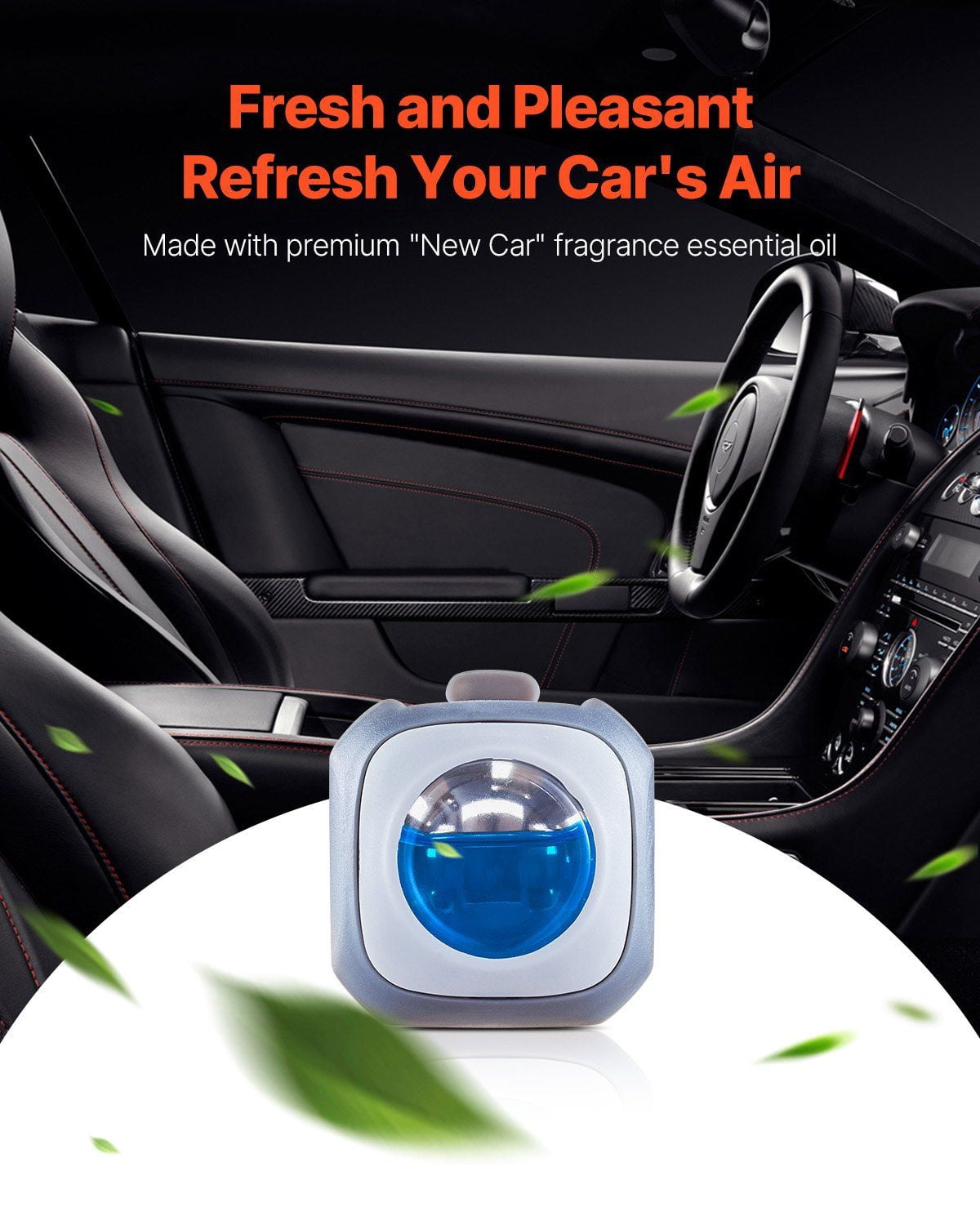 Car Air Freshener 6-Pack, New Car Scent Vent Clips (4ml Each) | Long-Lasting Vent Stick Fragrance for Car