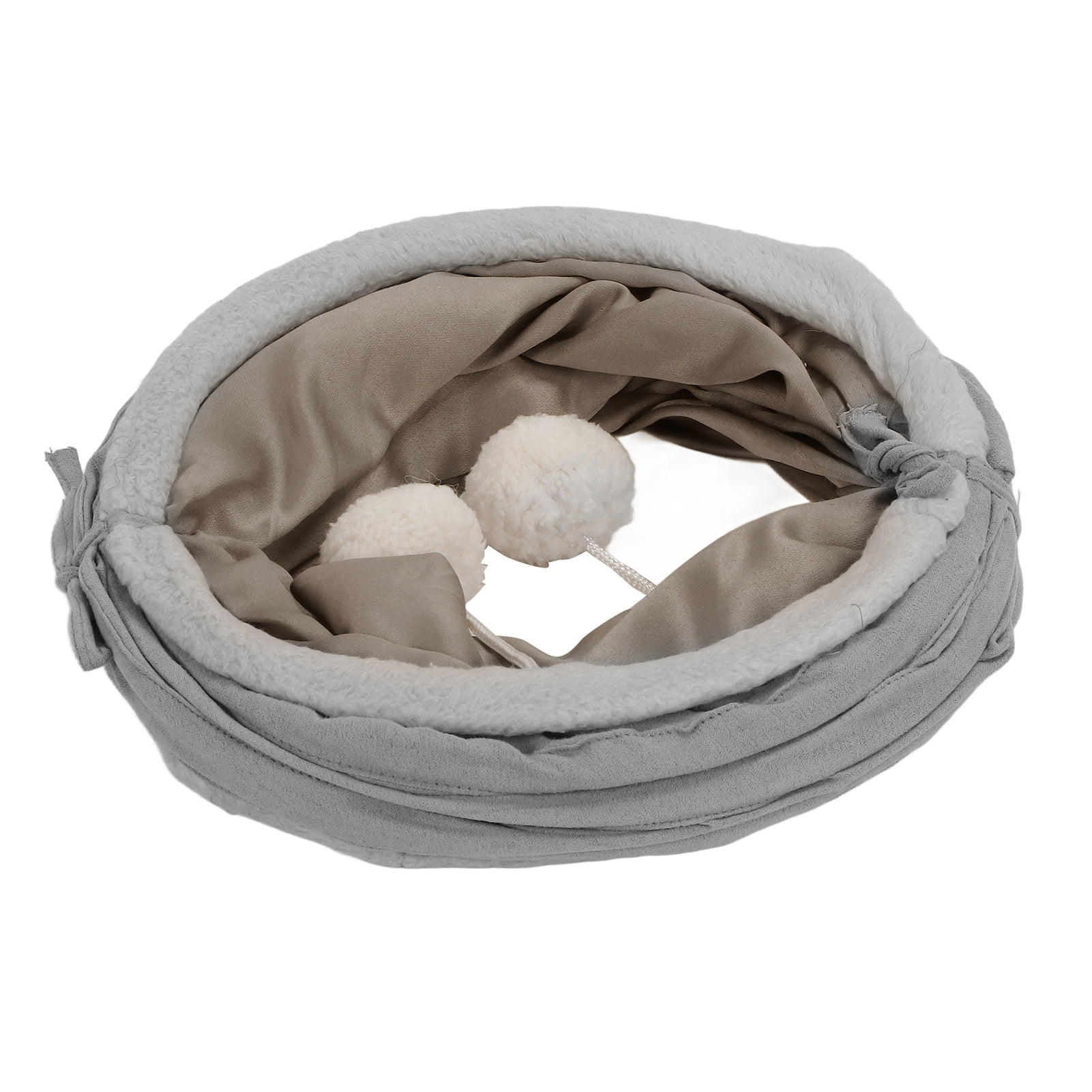 BIMZUC Foldable S-Shaped Cat Tunnel Play Tube Toy with Hanging Ball for Rabbits, Kittens, Puppies (11.4 in / 29 cm)