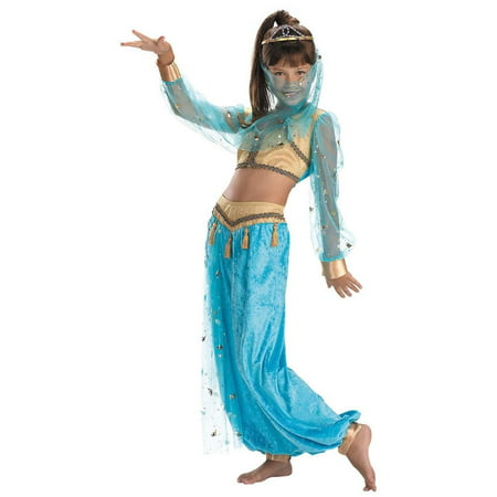 Mystical Genie Costume Girls Child Kids Top Pants Veil Tiara Oufit