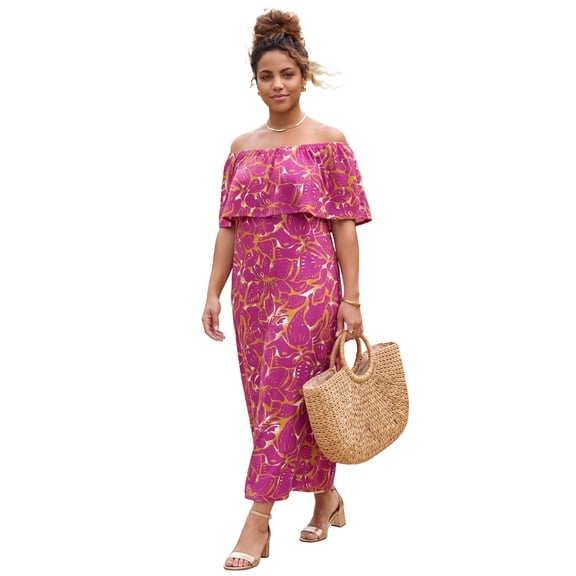 Catherines Women's Plus Size Meadow Crest Maxi Dress