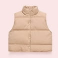 thumbnail image 5 of Khaki Boy Girl Kids Girl Boy Sleeveless Loose Fit Vest Padded Jacket Outfits for Child Fleece Lined Sherpa Cami Tank Warm Thick Fuzzy Winter Fall 2025 Clothing Trendy 2 Years, 5 of 5