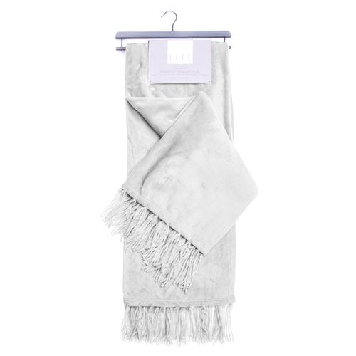 Elle Decor Chenille Fringe Sofa Throw - Peluche douce en flanelle chaude - Pour canapé et canapé