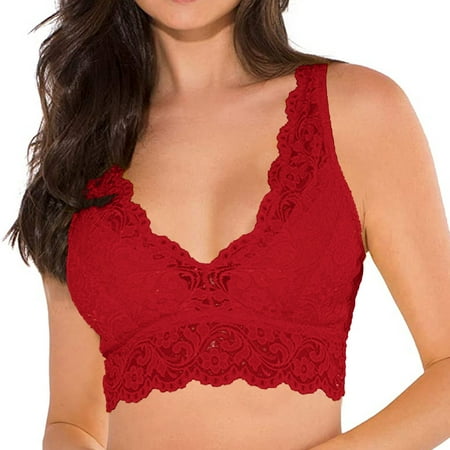 

Ykohkofe Women Lingerie With Garter Sexy Bra Tops Wirefree Comfort Yoga Cami Bra Women s Lace Deep V Bralette Bra