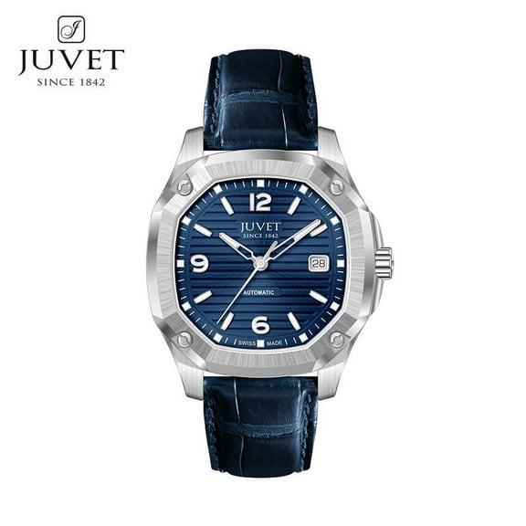JUVET Mens Watch 7008A1 Classic Simple Watch Leather Strap Watch for Men, Blue
