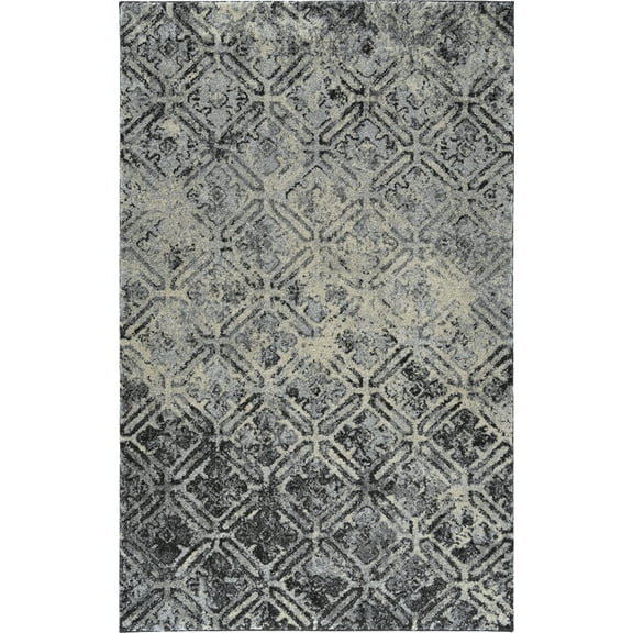 Dalyn Aero Area Rug AE8 Ae8 Charcoal Charcoal Angled Blocks 7' 10" x 10' 7" Rectangle