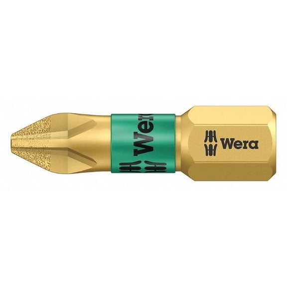 Wera Insert Bit,SAE,1/4",Hex,#2,1",PK2 05073335001