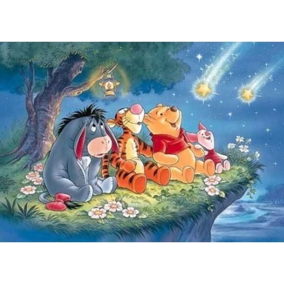 DIY 5D The Pooh Diamond Painting Kits for Adults, Diamond Art for Beginner，Cartoon Diamond Painting Full Drill，for Home Wall Decor Festival Gift 12x16 Inch