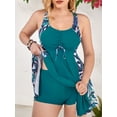 thumbnail image 3 of JYLFC Womens Plus Bathing Suits 2 Pieces Tankini Summer Swim Top, Blue 3XL, 3 of 5