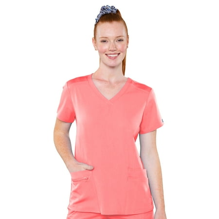 

Med Couture Touch Women s V-Neck Knit Back Scrub Top [XS - 3XL]
