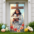 thumbnail image 6 of Religious Theme Resurrection Banner Easter Easter Display Floral Decoration Cross Design Risen Backdrop for Easter Celebration Church Event Religious Gathering, 6 of 9