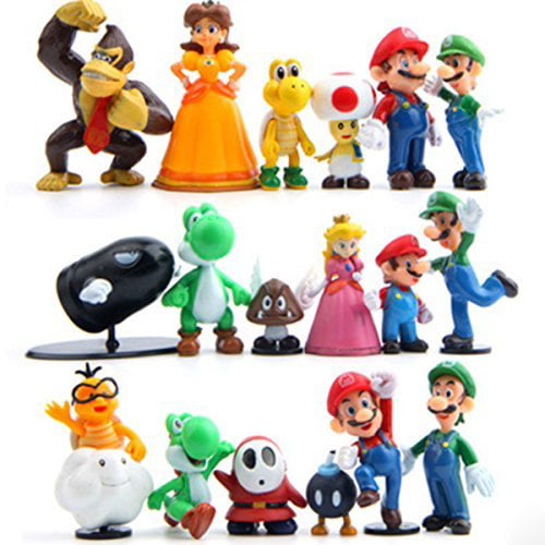 18pcs Super Mario Bros Action Figure Doll Figurine Toy Model Doll Gift US Seller 