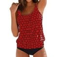thumbnail image 1 of GZWYHT Bikini Sets for Women Bathing Suit for Women Women High Waisted Bikini Two Swimsuits Swimsuit Two Ruched Bikini Set Tankini Swimsuits for Women Plus Size Bathing Suit for Women Red L, 1 of 1