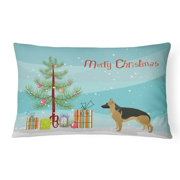 German Shepherd Christmas Tree Canvas Fabric Decorative Pillow