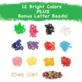 thumbnail image 4 of 500+ Pieces Pony Beads Craft Kit - Jewelry Making Set with Cord, 12 Colors of Beads, Letter Beads, & Case, 4 of 7