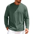 thumbnail image 2 of VgaVtl T Shirts for Men Long Sleeve Sports Fall Winter Tops for Men Leisure Crew Neck Fitness Solid Color Minimalist Regular, 2 of 5