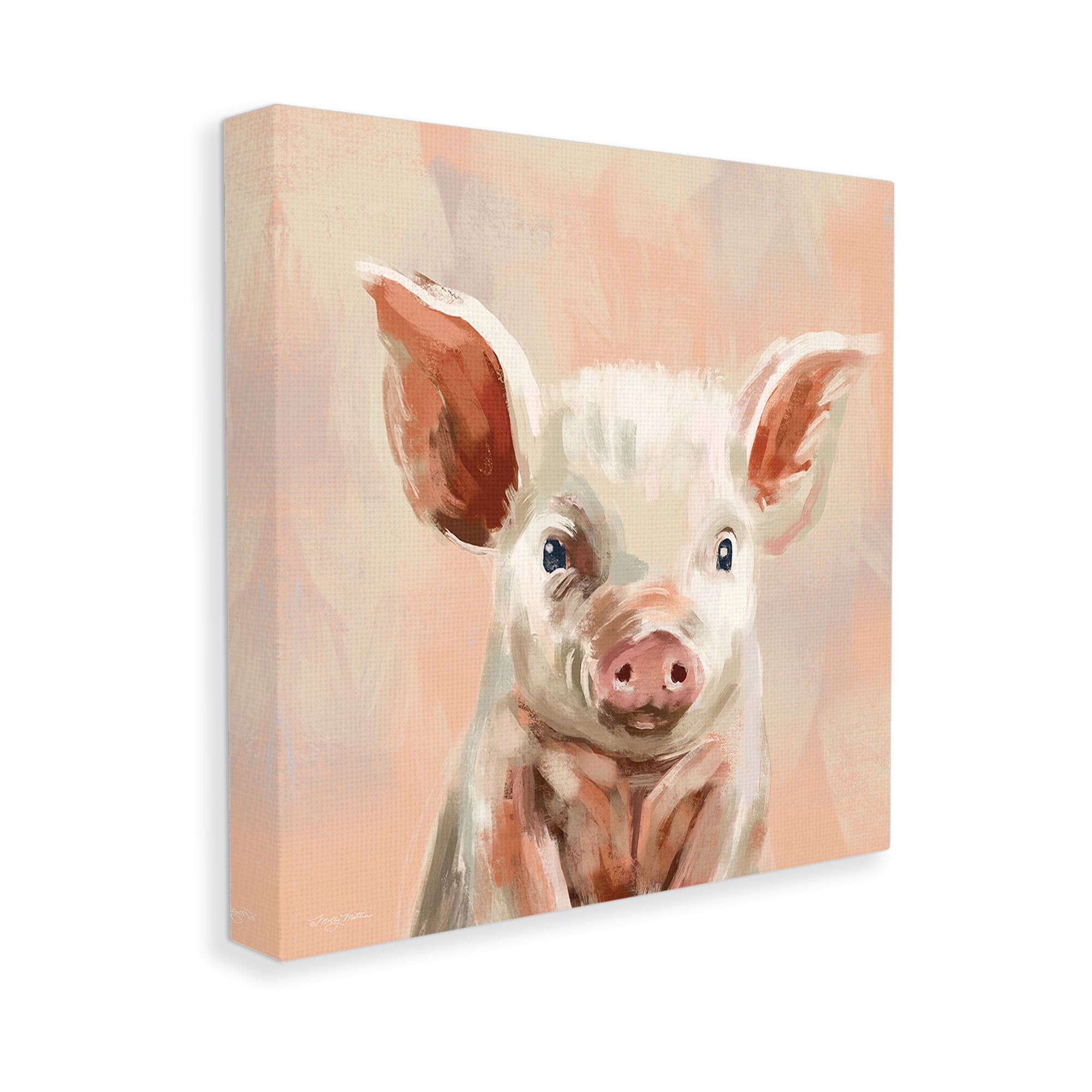 Stupell Industries Traditional Piglet Painting Animals & Insects Painting Gallery Wrapped Canvas Art Print Wall Art, 36 x 36