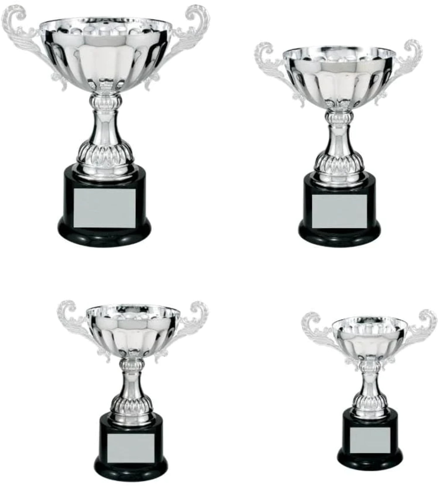 Real Metal Cup Trophy in Gold or Silver Trophy Award, Engraved Corporate Trophy Cup Award - Available in 4 Sizes Free Engraved Plate Included