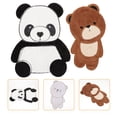thumbnail image 4 of 2Pcs Large Embroidered Patches Bear Panda Sew On Patch Applique for Clothes Bags Jackets, 4 of 9