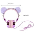 thumbnail image 2 of Kids Headphones Glitter Plush Ear Volume Limiting Adjustable Anime Wired Headset, 2 of 6