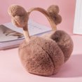 thumbnail image 6 of harmtty Attractive Earmuffs Thick Lining Faux Rabbit Fur Warm High Elasticity Women Earmuffs for Daily Use,Coffee, 6 of 8