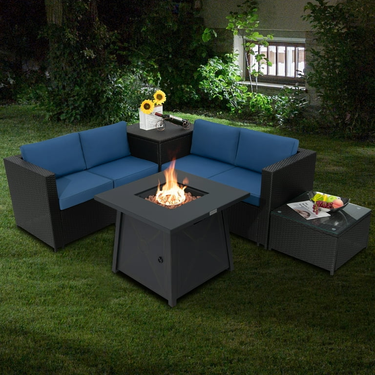 5 piece outdoor patio 2024 set with fire pit