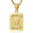thumbnail image 2 of Letter A-Z Gold Filled Pendant Necklace Box Link Chain Jewelry for Mens Womens, 2 of 3