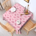 thumbnail image 2 of Pink Ribbon Pattern Square Tablecloth,Waterproof Square Table Cover,Wipeable Spillproof Washable Table Cover for Home Kitchen Party Decor 42"X42"(107x107cm), 2 of 6