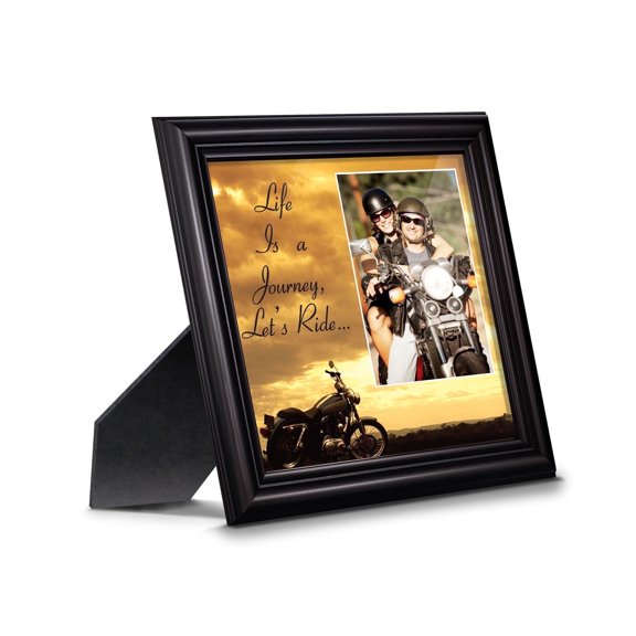 Classic Motorcycle, Life is a Journey, Let's Ride Sunset, with Personalized Picture Frame, 10x10 9750