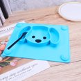 thumbnail image 2 of Puppy Silicone Dining Tray One-piece Suction Cup Dinner Plate Meal Dish Tableware for Babies Kids Blue, 2 of 8