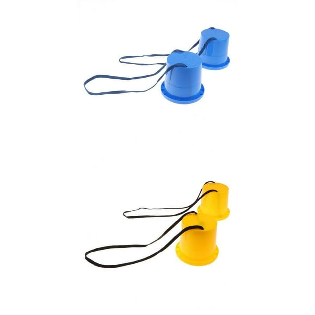 Jumping Stilts Walk Stilt Jump Kids Outddor Fun Sports Toy 2 Pares Amarillo Azul Sunnimix Niños saltando zancos