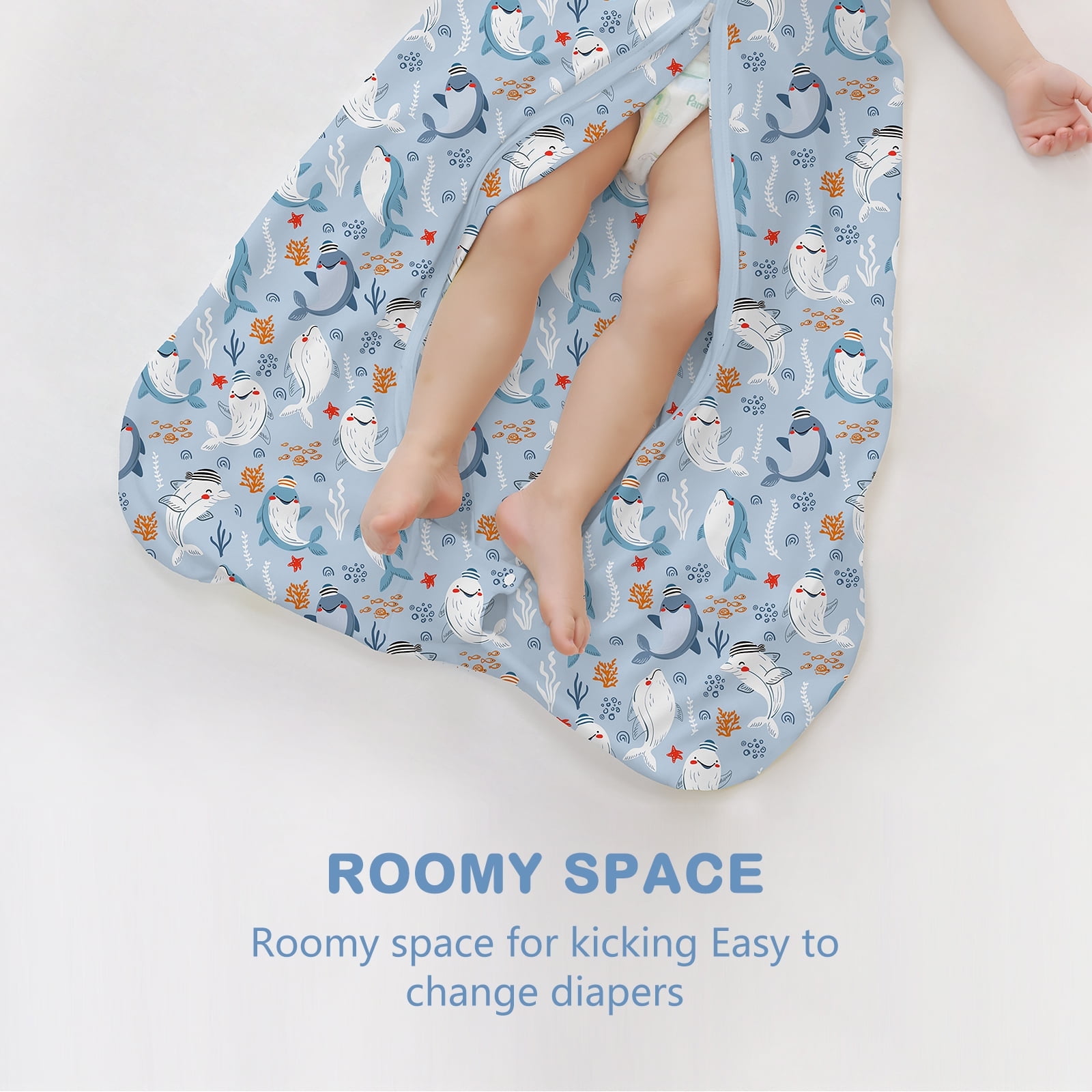 Mosebears 3Pcs 0.5 Tog Baby Sleep Sack 0-6 Months 100% Cotton Unisex Baby Wearable Blanket With 2-way Zipper