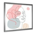 thumbnail image 2 of Designart 'One Line Drawing of Young Girl In Pastel Tones' Modern Framed Art Print, 2 of 4