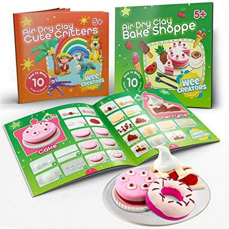 Air Dry Clay for Kids Modeling Kit, Bake Shoppe & Cute Critters Themed  Activity Books