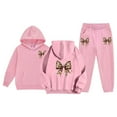 thumbnail image 5 of Hoodies for Teen Girls Fall Sets 2 Piece Outfits Sweatshirts Trendy Preppy Cheetah Print Bow Hoodie, 5 of 7