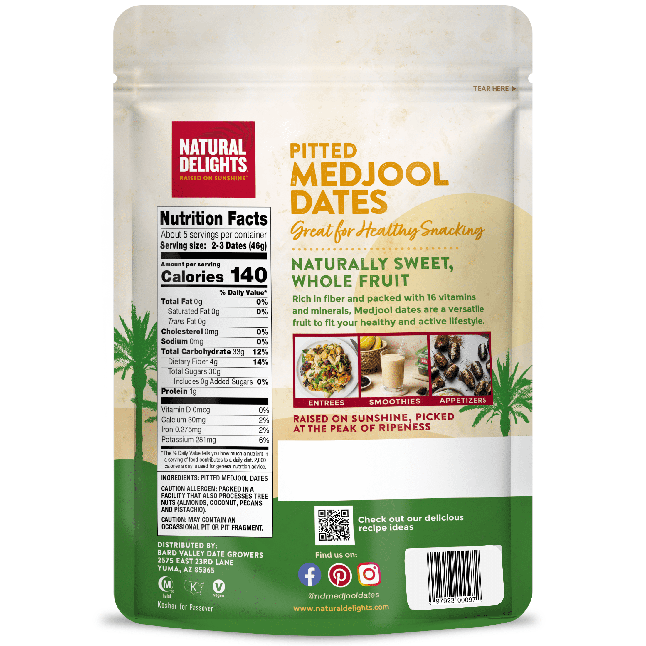 Natural Delights Pitted Medjool Dates 8oz Pouch