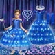 thumbnail image 2 of Disfraz de princesa cenicienta de Disney para niña, vestido con luz LED para baile de carnaval, atuendo de cumpleaños de lujo para niños, 2024, 2 of 5