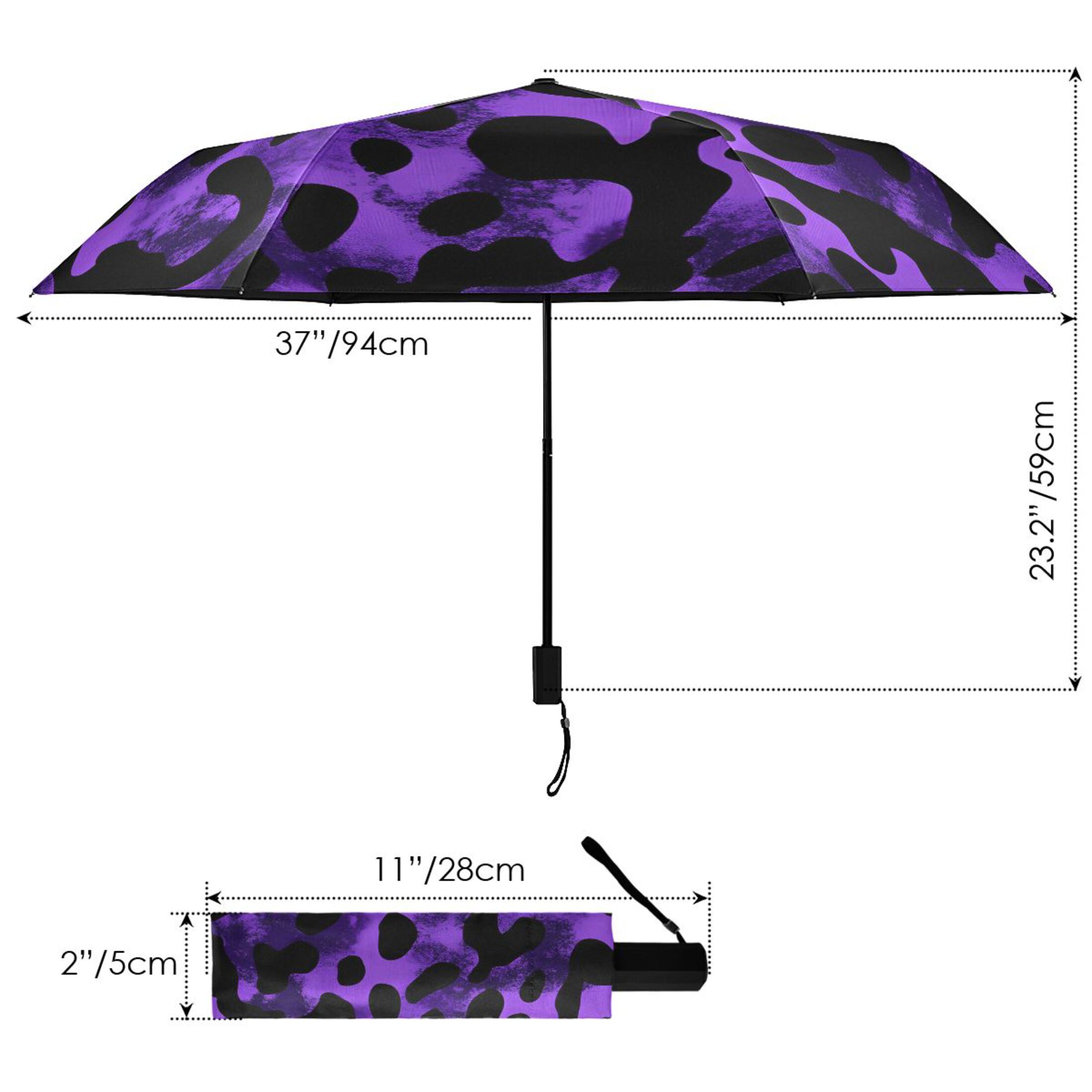 ALAZA Leopard-a2 Pattern UPF 50+ Compact Folding Umbrella for Rain Travel Umbrella Packable