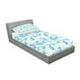 thumbnail image 2 of Ambesonne Nautical Fitted Sheet & Pillow Sham Set, Ocean Shell Starfish, Twin, Mint Blue, 2 of 2