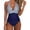 05-Dark Blue, variant on Women's Halter Wrap Front One Piece Swimsuit, Backless Color Block Tummy Control Bathing Suit, Sexy Slimming Swimwear for Beach Pool Vacation 07-Hot Pink XL