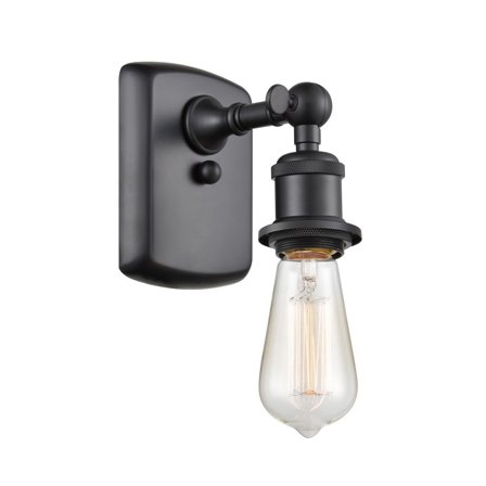 Innovations 516-1W-BK-LED Bare Bulb 1 Light Sconce part of the Ballston Collection, Matte Black