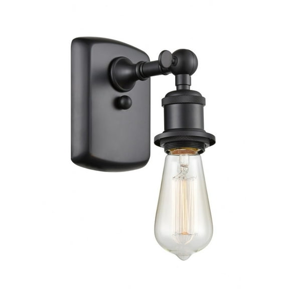 Innovations 516-1W-BK-LED Bare Bulb 1 Light Sconce part of the Ballston Collection, Matte Black