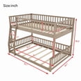 thumbnail image 4 of Full XL-Over-Queen Size Wooden Kids/Teens Bunk Bed with Ladder and Guardrails, Minimalist Designed Detachable Bed Frame, 4 of 10