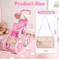 thumbnail image 2 of Chuvikid Baby Doll Double Stroller with Two-Seat,Sunshade Roof,All-Terrain Wheels,Best for Toddler Pretend Play Girls Party Gift Aged 3-12, 2 of 7