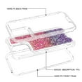 thumbnail image 4 of For Apple iPhone 16 Pro (6.3") Epoxy Bling Glitter Sparkly 3in1 Shockproof Transparent Hybrid Shockproof Full Body PC Bumper Cover ,Xpm Phone Case [ Hot Pink + Purple ], 4 of 6