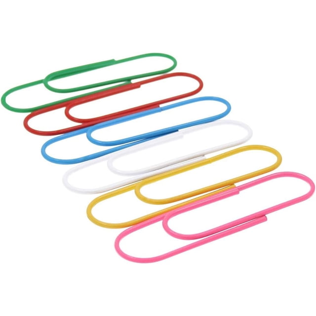 Clips de papel reutilizables de gran tamaño, con revestimiento de colores variados para una fácil clasificación de documentos, superficie lisa que evita rayones, gran capacidad, estructura de metal