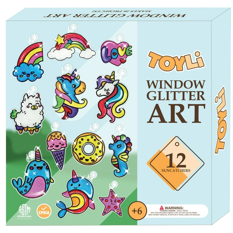 AVIASWIN aviaswin girls toys age 4-6-8 window art for kids, suncatchers  painting kit, arts and crafts for kids ages 5 6 7 8 9 10, diy