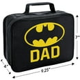 thumbnail image 2 of Batman Bat Dad Shield Logo Insulated Soft Sided Lunch Box - Reusable Lunch Bag For School Office Work, BPA Free, 2 of 5