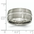thumbnail image 5 of Titanium Grooved 10mm Brushed and Polished Band, 5 of 9