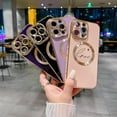 thumbnail image 6 of Compatible with iPhone 13 Pro Max Magnetic Case 6.7 Inch, Cute Love Heart Pattern Plating Case, Compatible with MagSafe for Women Girls Shockproof Back Cover-Purple, 6 of 6